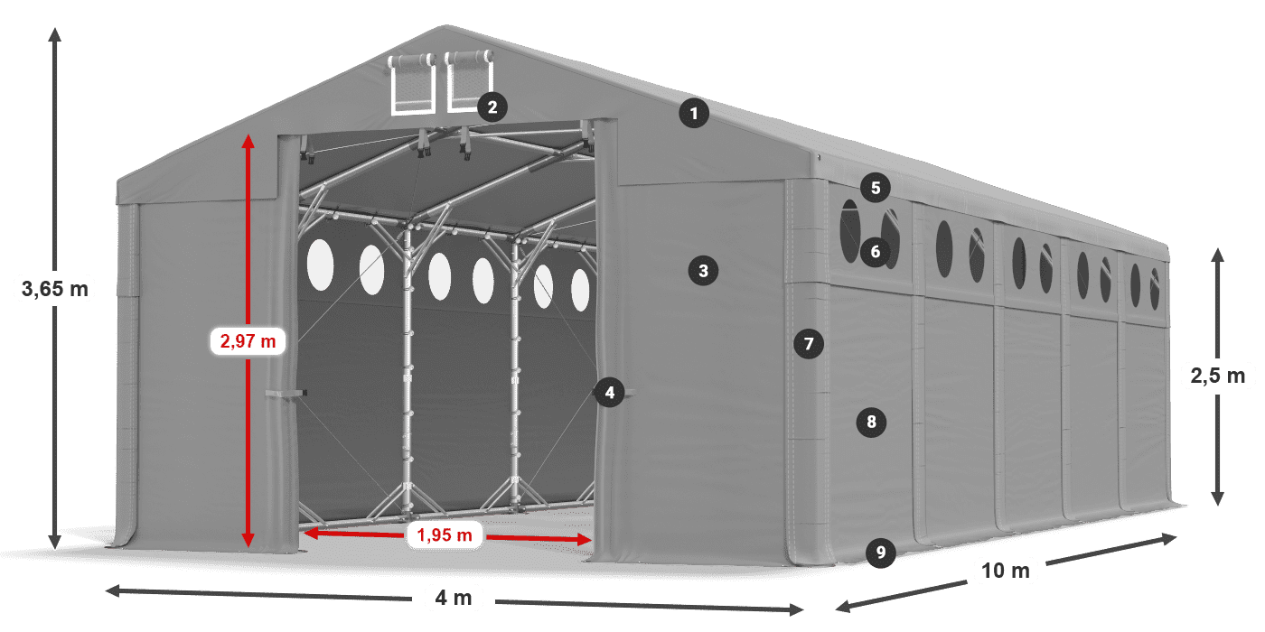Roof: MS 580 PVC Walls: SD 500 PVC