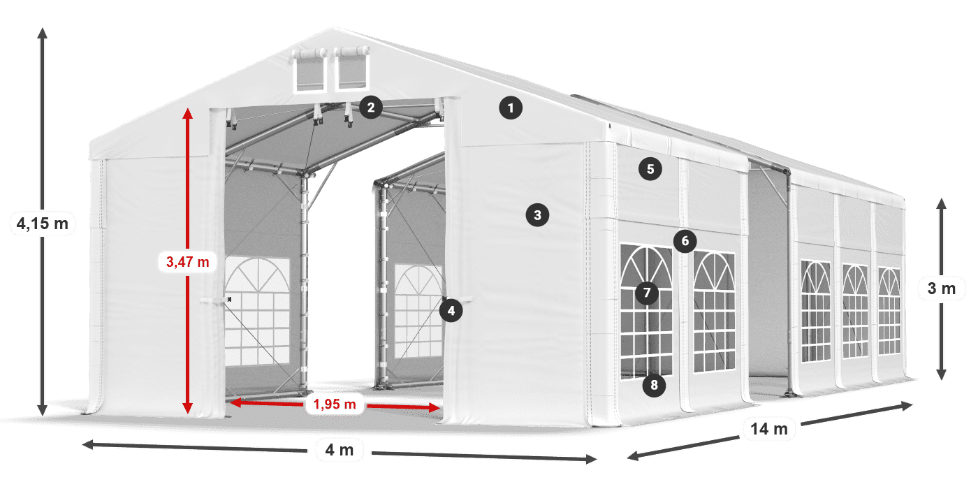 Roof: FR 620 PVC Walls: SD 500 PVC