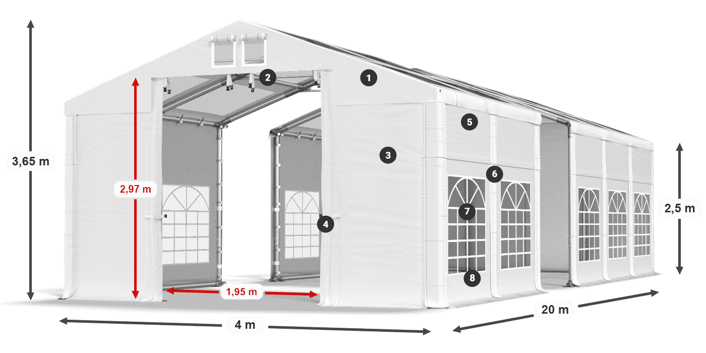 Roof: MS 580 PVC Walls: SD 500 PVC