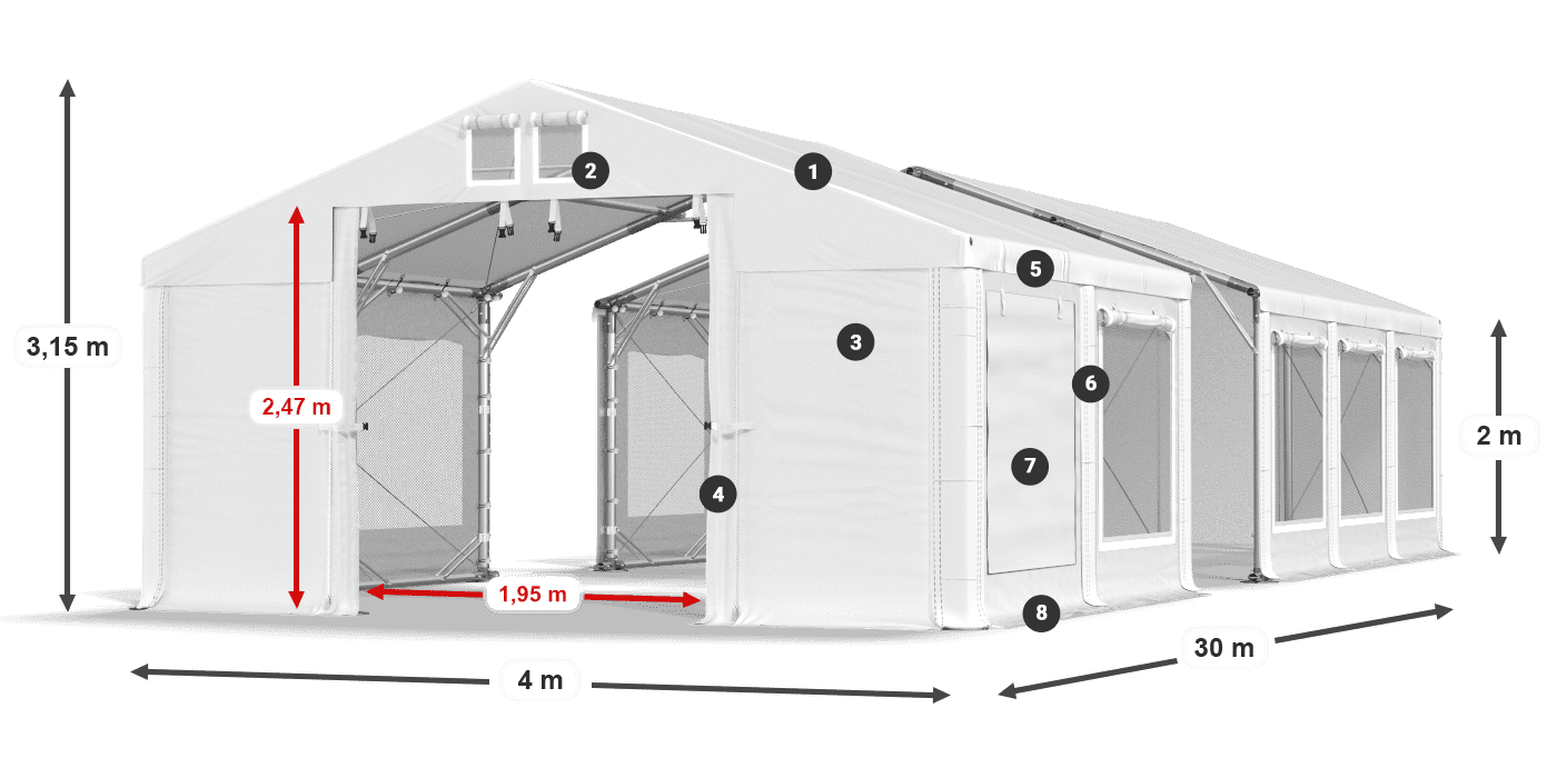 Roof: MS 580 PVC Walls: SD 500 PVC