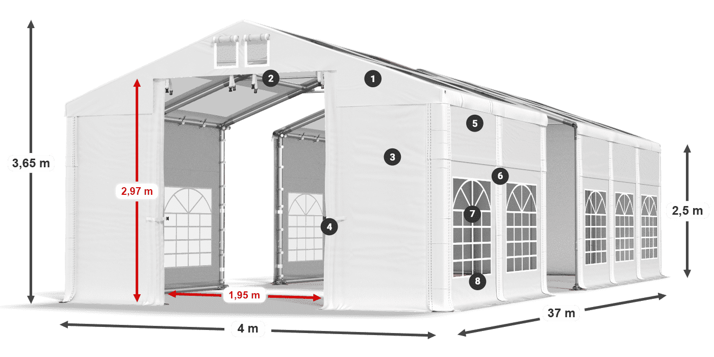 Roof: MS 580 PVC Walls: SD 500 PVC