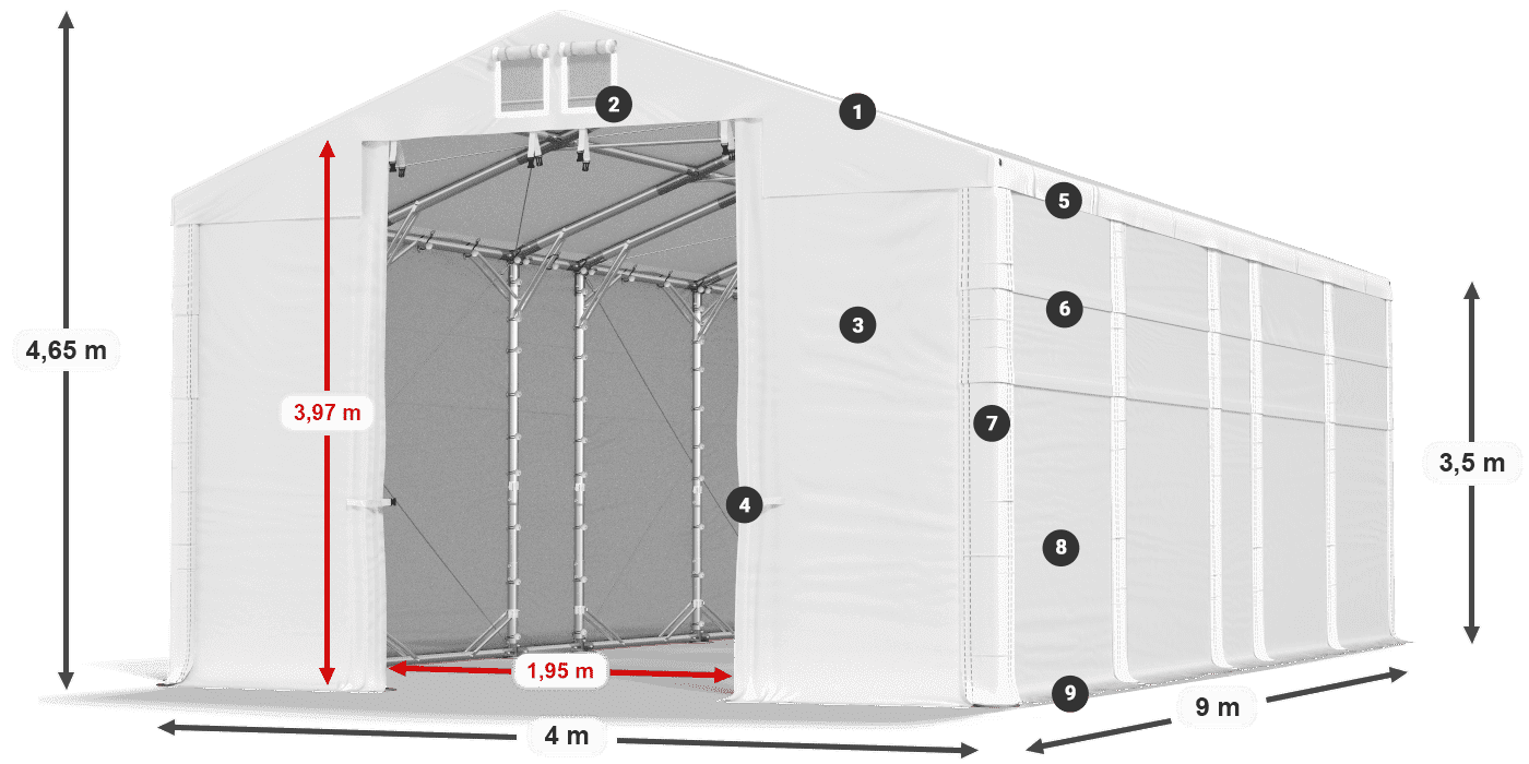Roof: MS 580 PVC Walls: SD 500 PVC