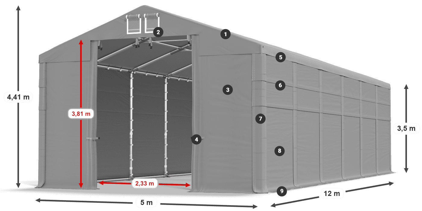 Roof: MS 580 PVC Walls: SD 500 PVC