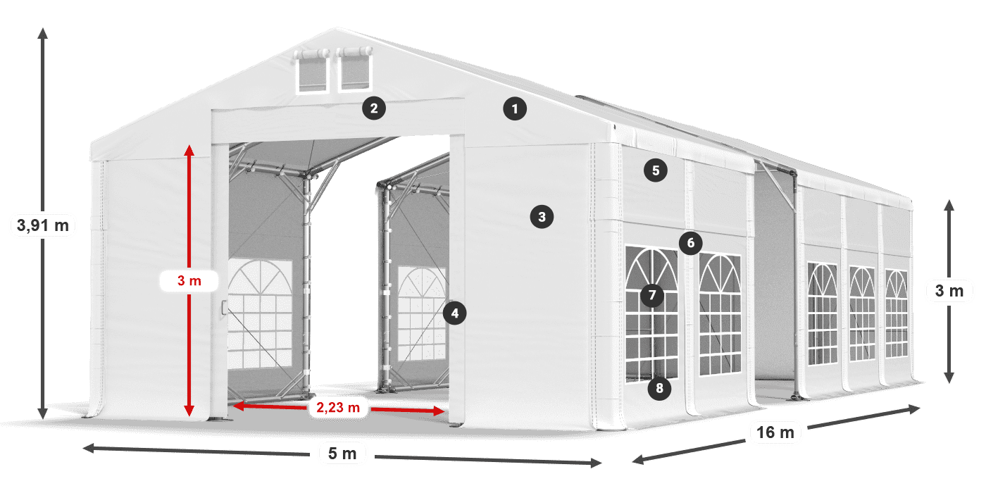 Roof: SD 560 PVC Walls: FR 620 PVC