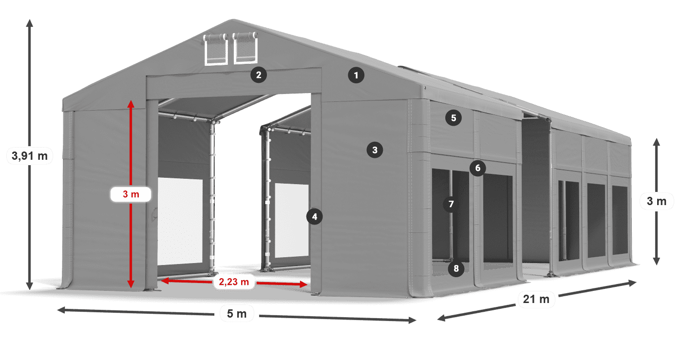 Roof: FR 620 PVC Walls: MS 580 PVC 3m legend