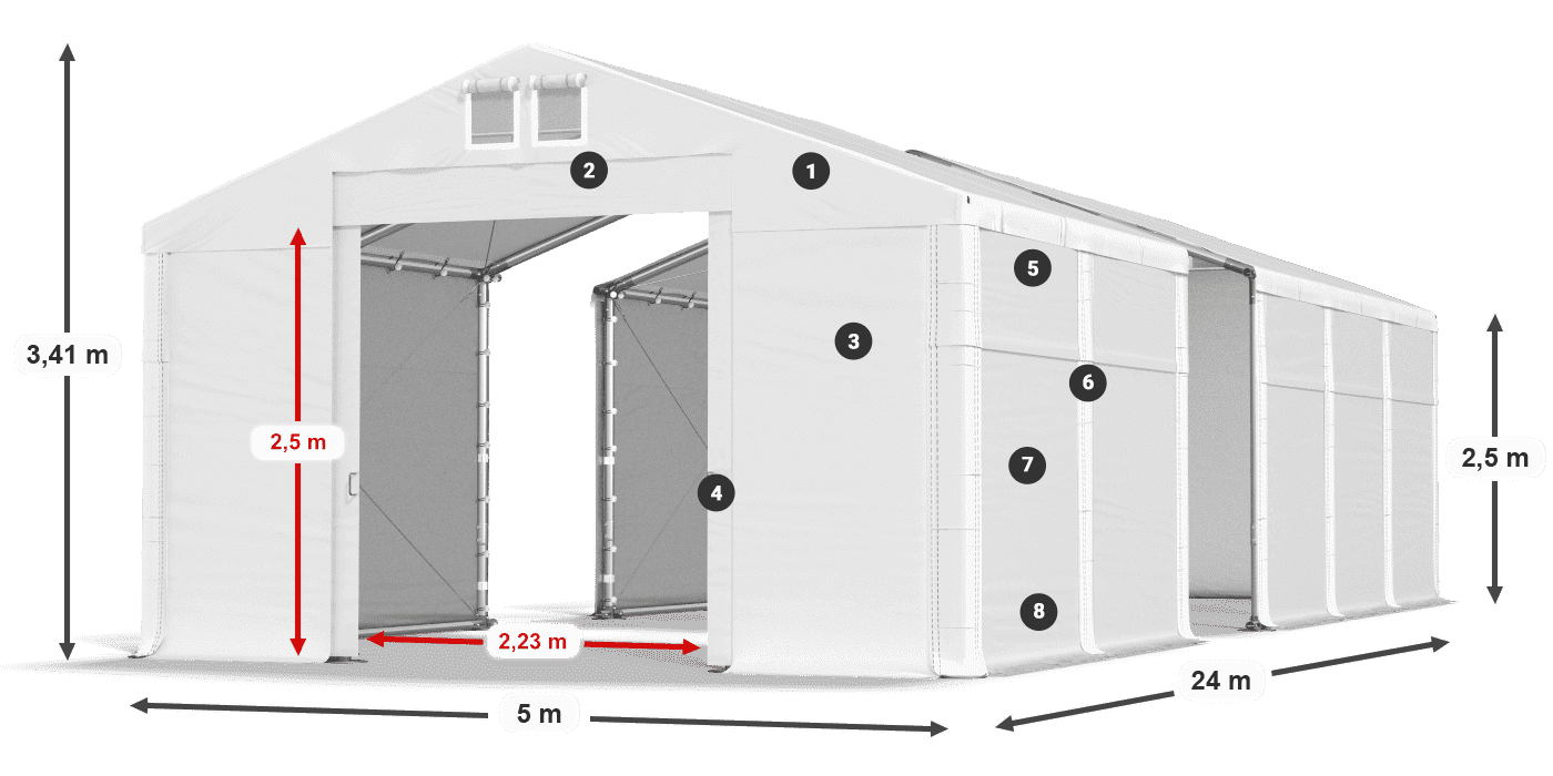 Roof: SD 560 PVC Walls: MS 580 PVC