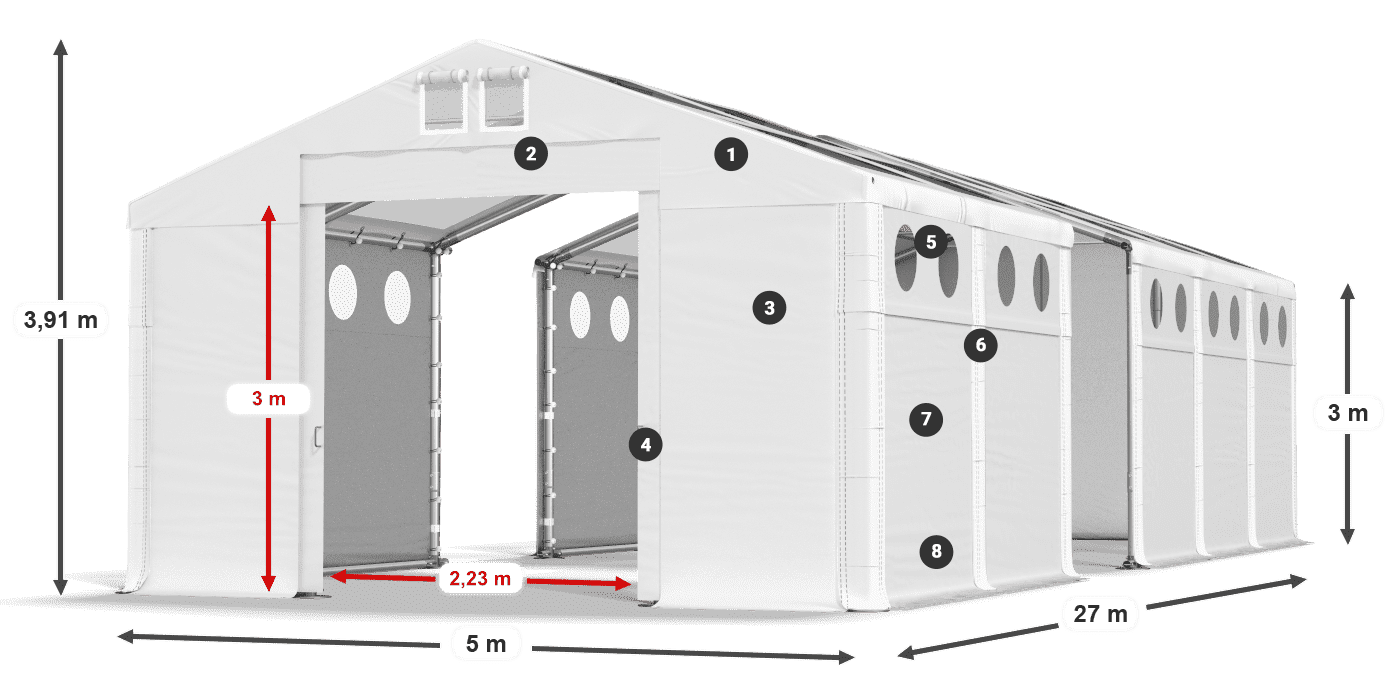 Roof: MS 580 PVC Walls: SD 500 PVC