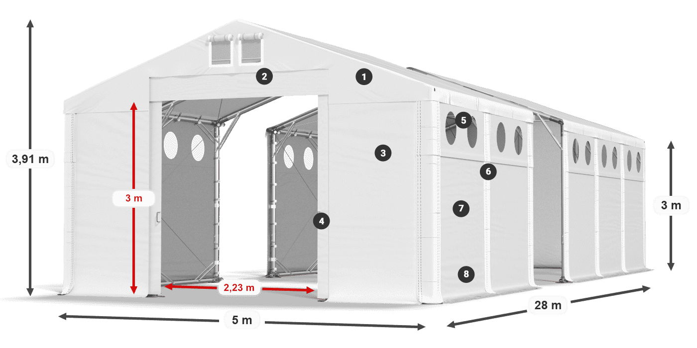 Roof: FR 620 PVC Walls: MS 580 PVC