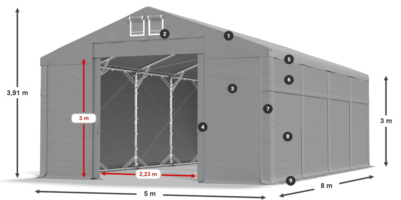 Roof: MS 580 PVC Walls: SD 500 PVC