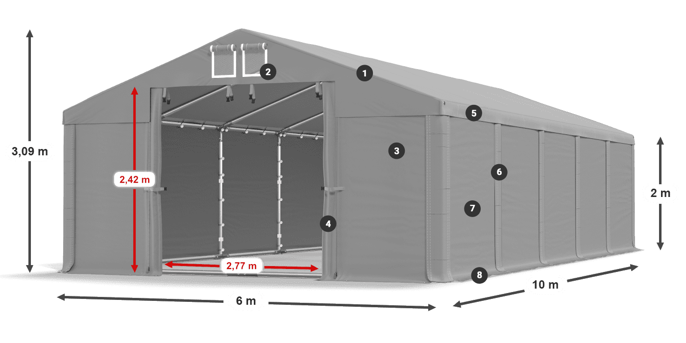Roof: FR 620 PVC Walls: MS 580 PVC
