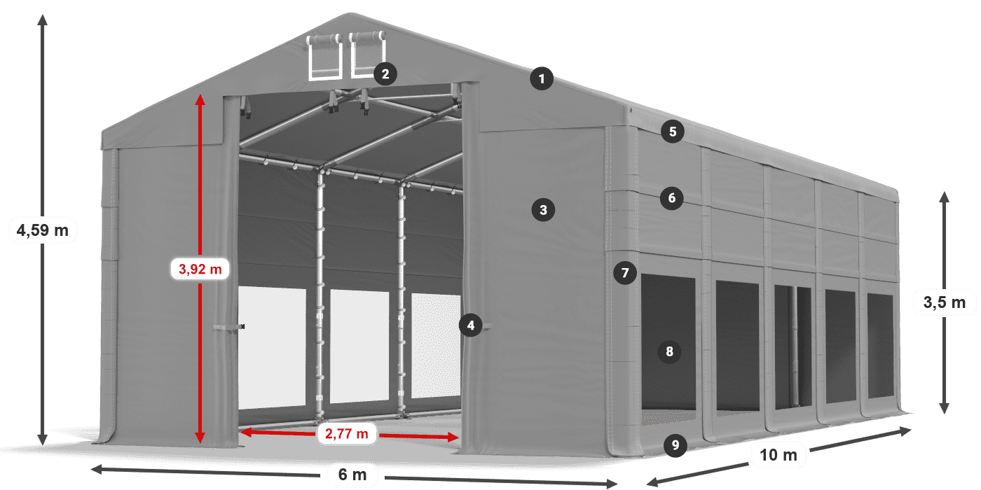 Roof: MS 580 PVC Walls: MS 580 PVC