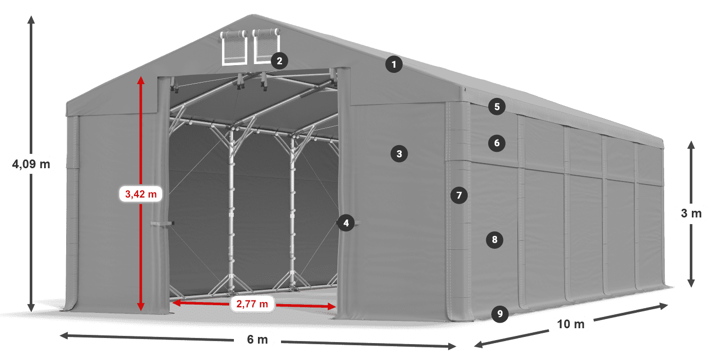 Roof: FR 620 PVC Walls: SD 500 PVC