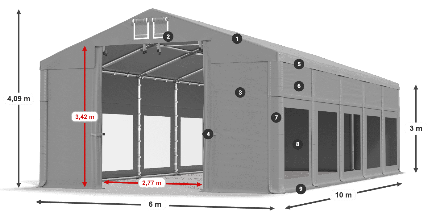 Roof: MS 580 PVC Walls: MS 580 PVC