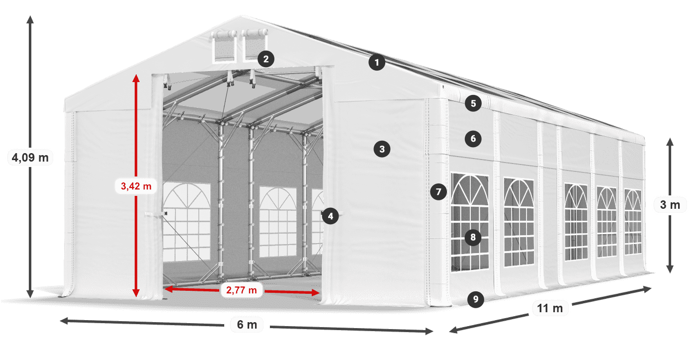 Roof: MS 580 PVC Walls: SD 500 PVC
