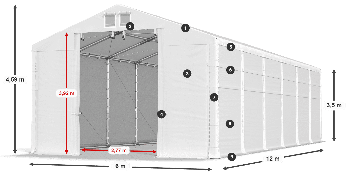 Roof: FR 620 PVC Walls: MS 580 PVC