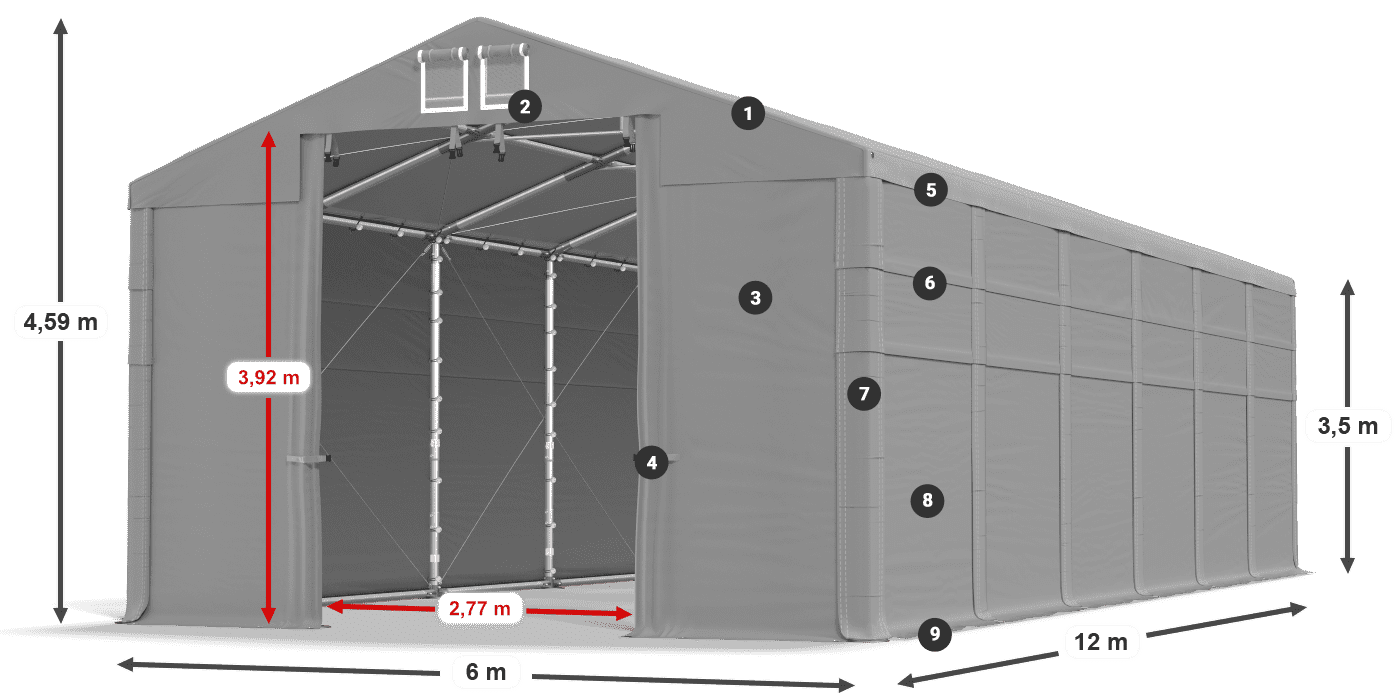 Roof: FR 620 PVC Walls: MS 580 PVC