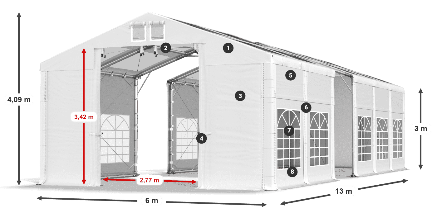 Roof: MS 580 PVC Walls: SD 500 PVC