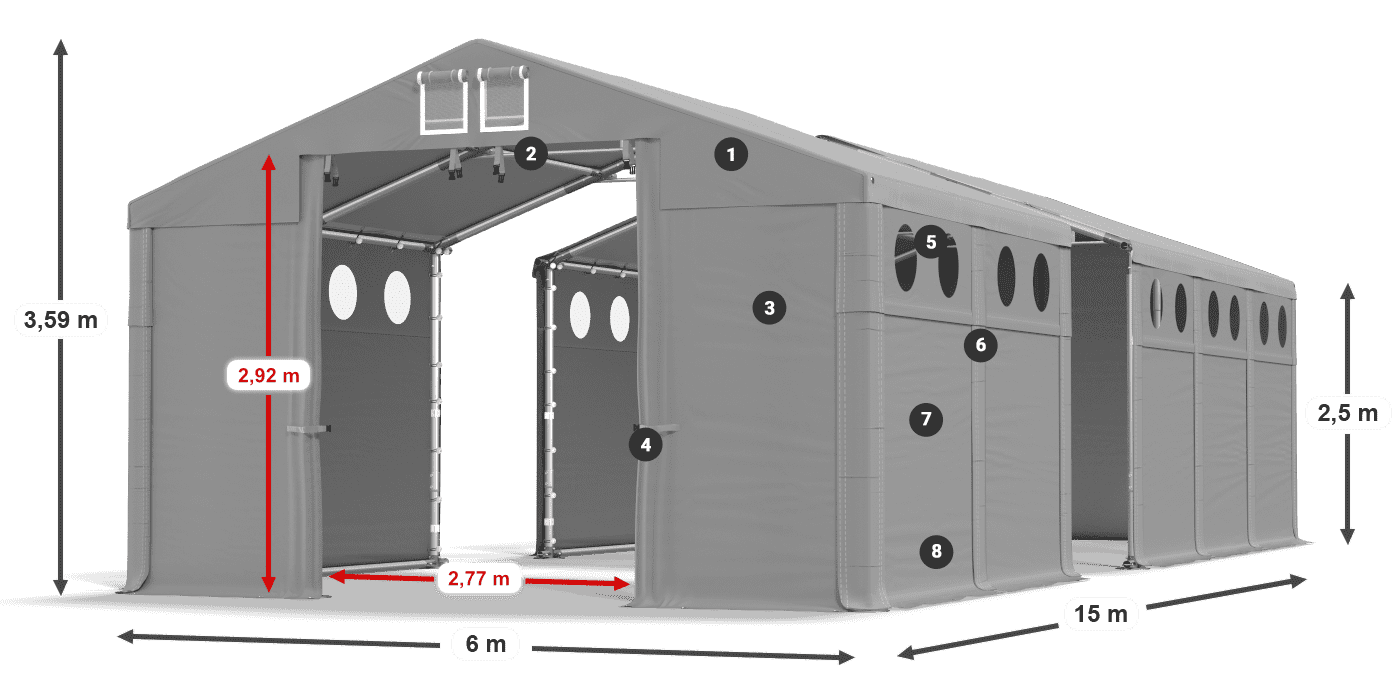 Roof: MS 580 PVC Walls: SD 500 PVC