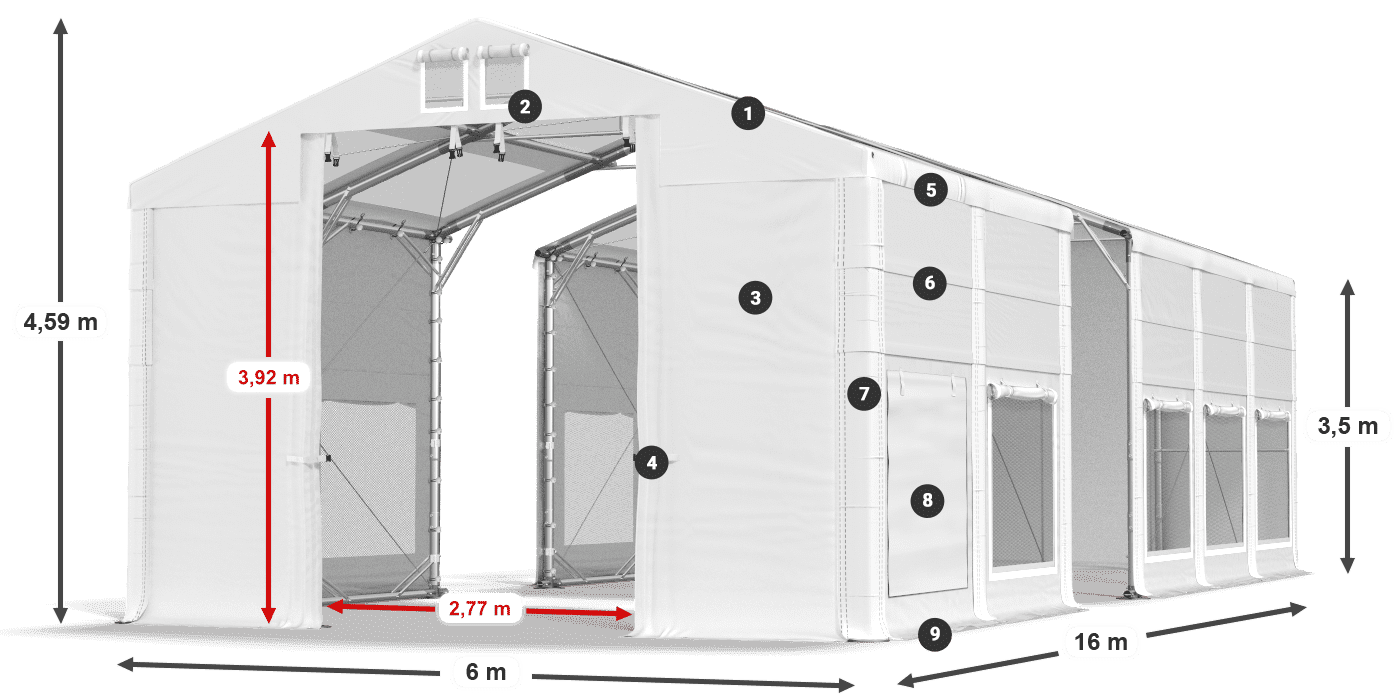 Roof: MS 580 PVC Walls: SD 500 PVC