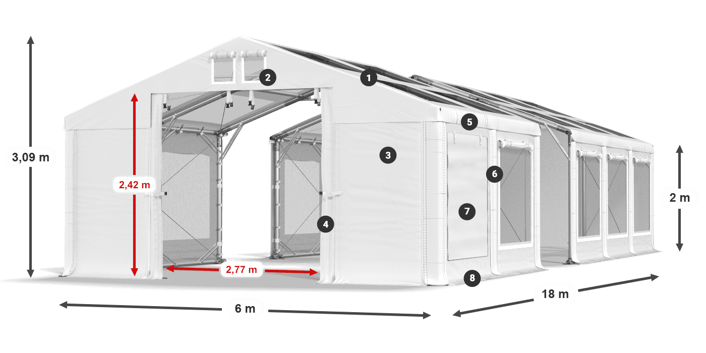 Roof: MS 580 PVC Walls: SD 500 PVC