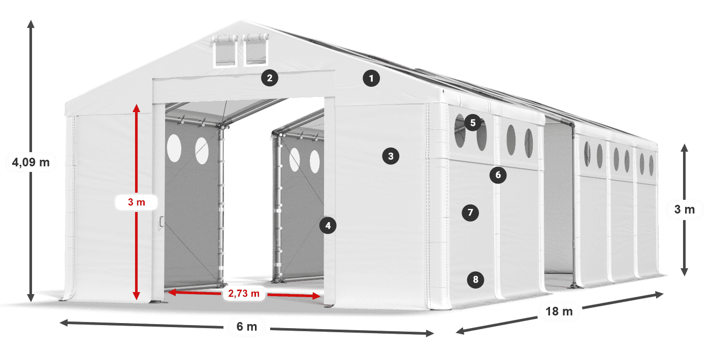 Roof: MS 580 PVC Walls: SD 500 PVC
