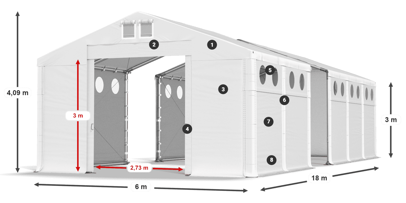Roof: SD 560 PVC Walls: FR 620 PVC