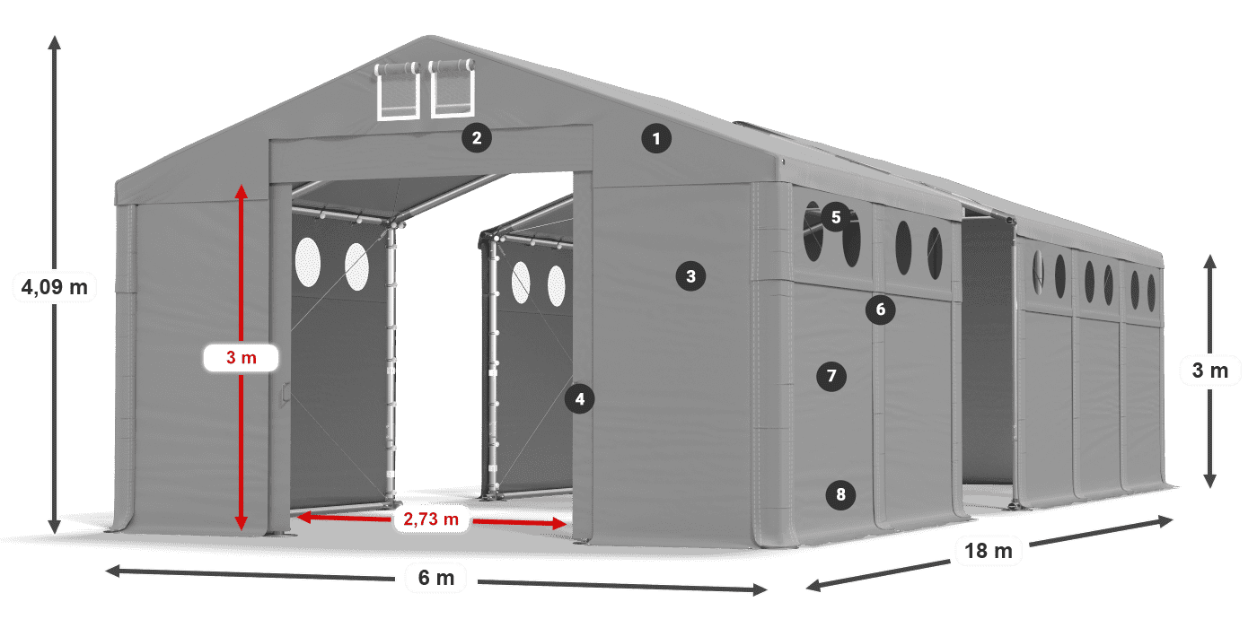 Roof: SD 560 PVC Walls: FR 620 PVC