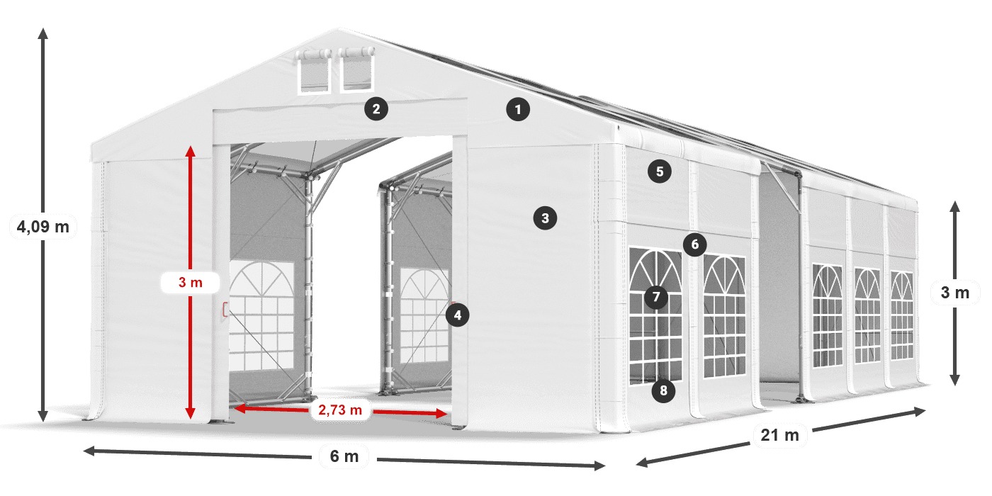 Roof: MS 580 PVC Walls: SD 500 PVC