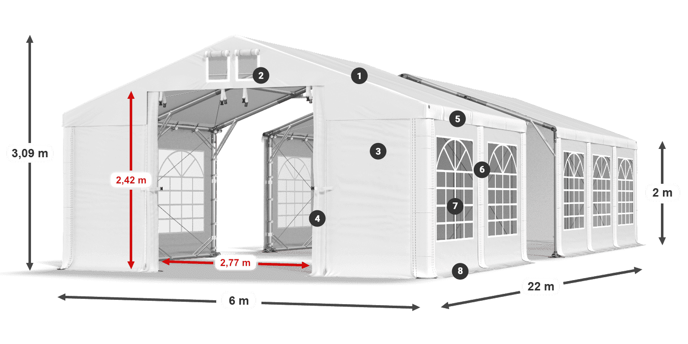 Roof: SD 560 PVC Walls: FR 620 PVC