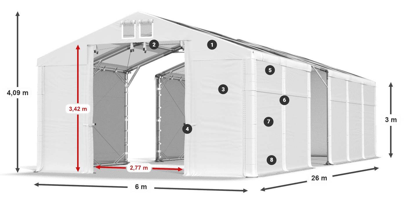 Roof: MS 580 PVC Walls: SD 500 PVC