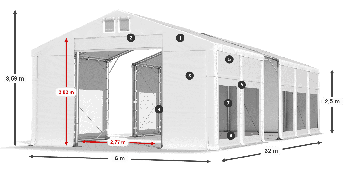 Roof: MS 580 PVC Walls: MS 580 PVC 2.5m legend