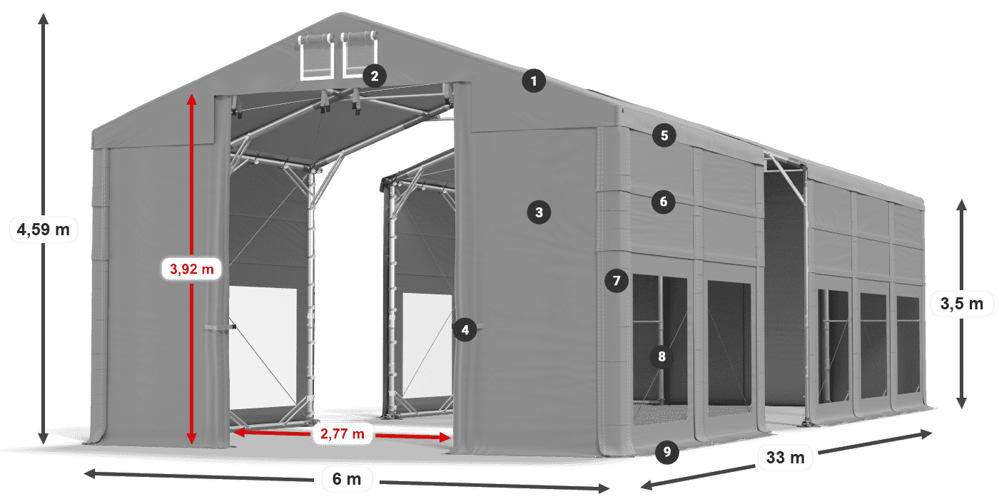 Roof: MS 580 PVC Walls: MS 580 PVC