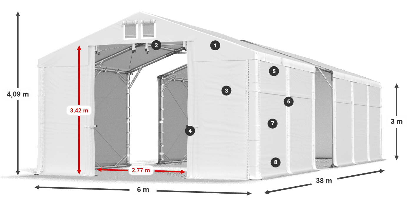 Roof: SD 560 PVC Walls: FR 620 PVC