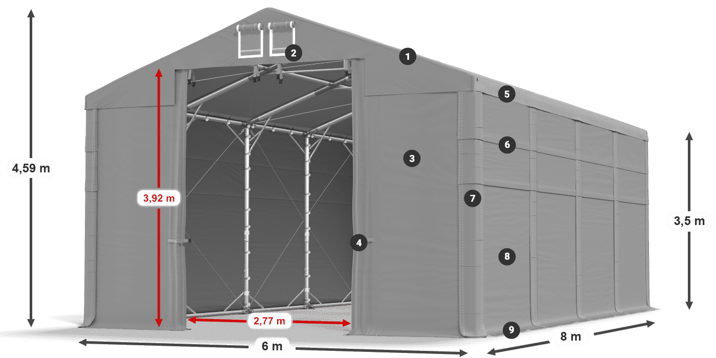 Roof: FR 620 PVC Walls: MS 580 PVC