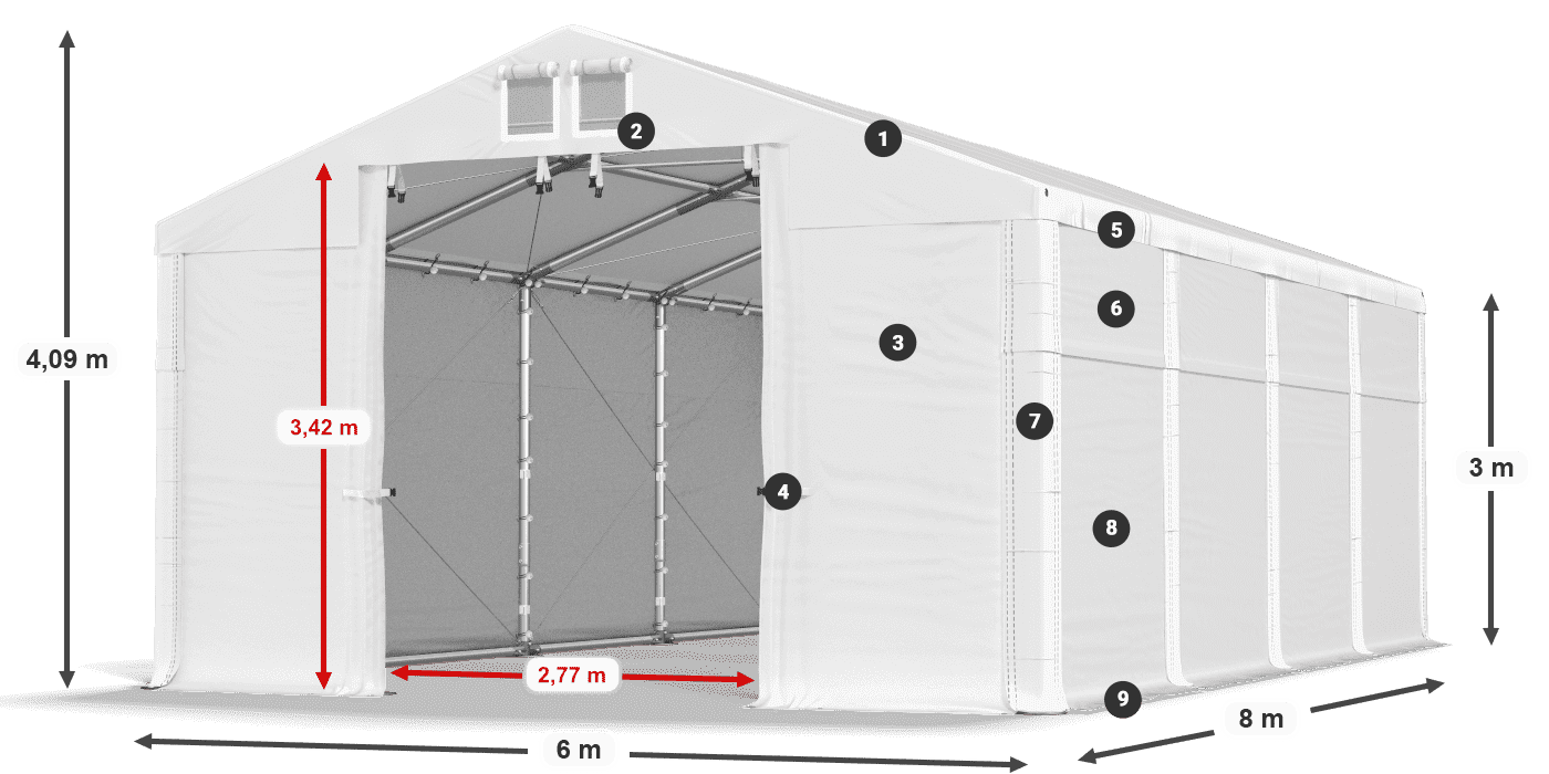 Roof: SD 560 PVC Walls: FR 620 PVC