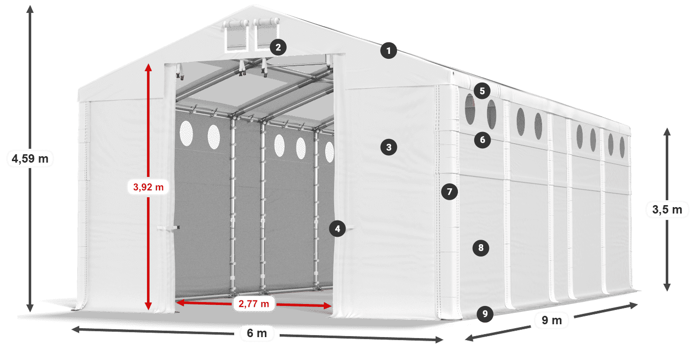 Roof: MS 580 PVC Walls: MS 580 PVC