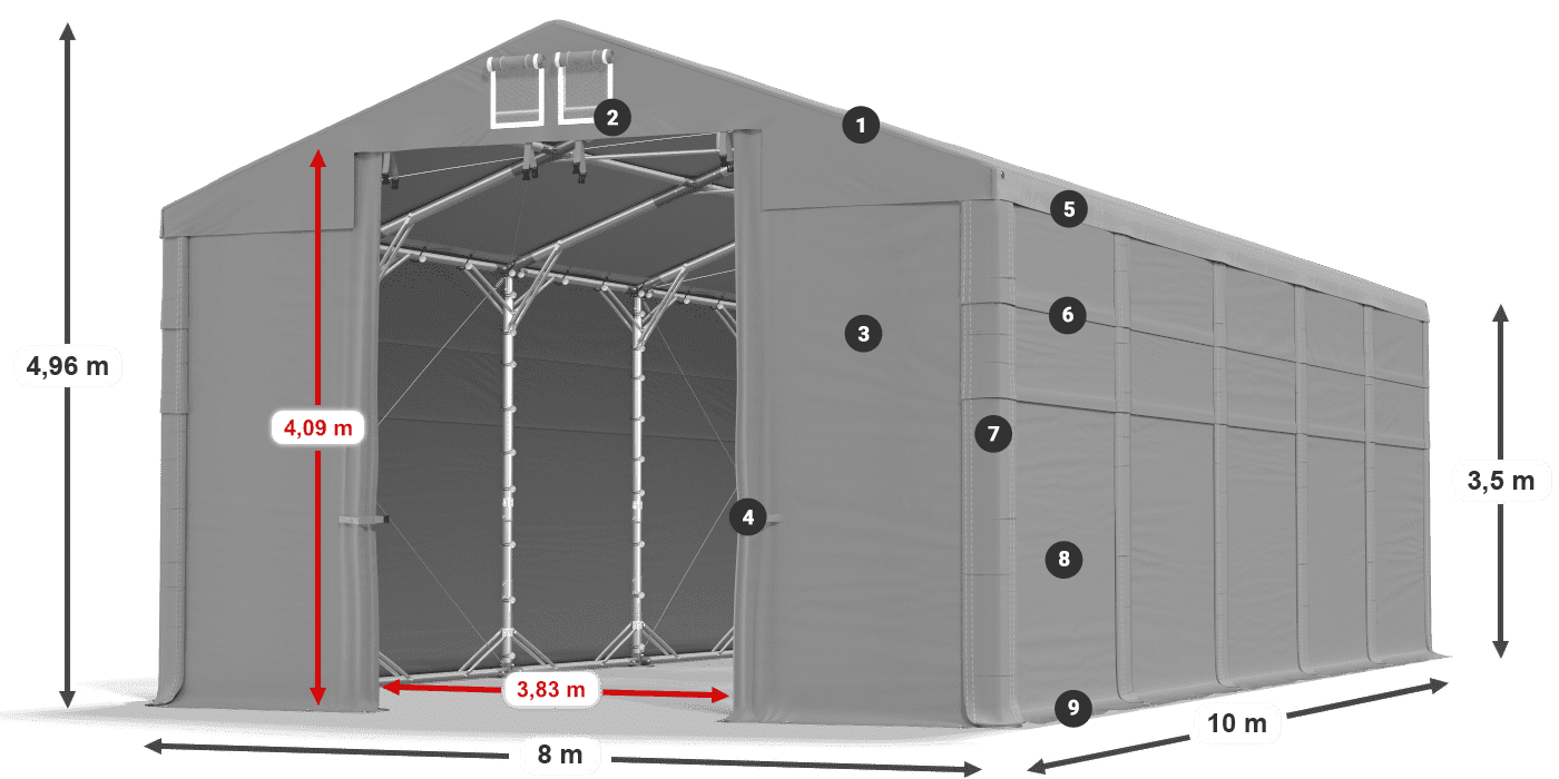 Roof: MS 580 PVC Walls: SD 500 PVC