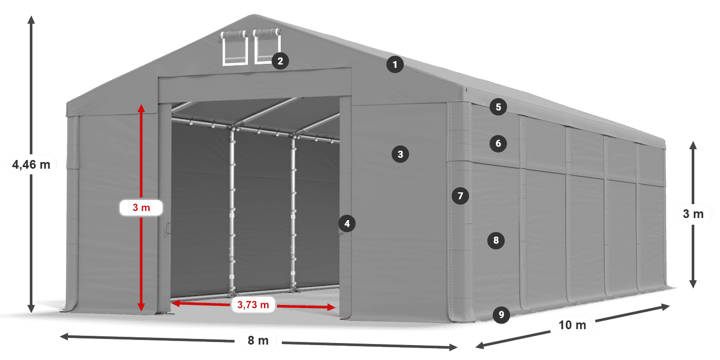 Roof: MS 580 PVC Walls: SD 500 PVC 3m legend