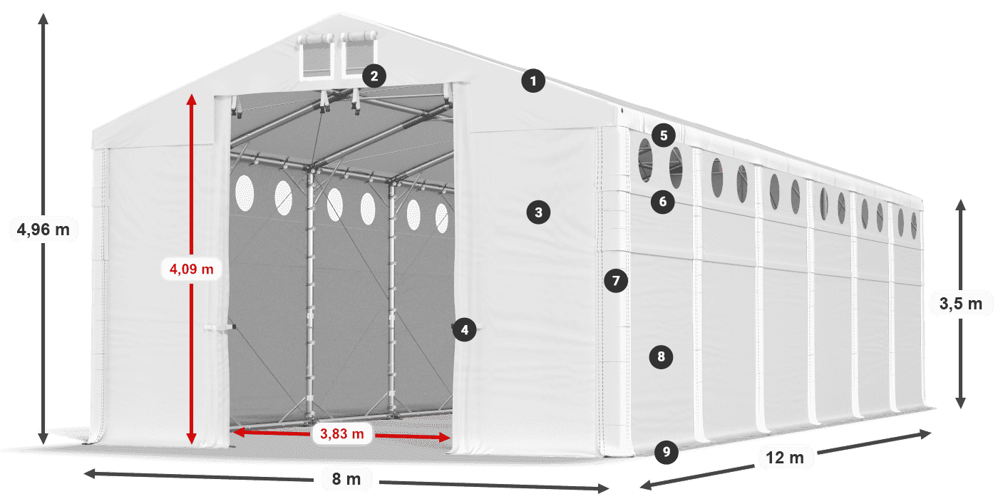 Roof: MS 580 PVC Walls: SD 500 PVC