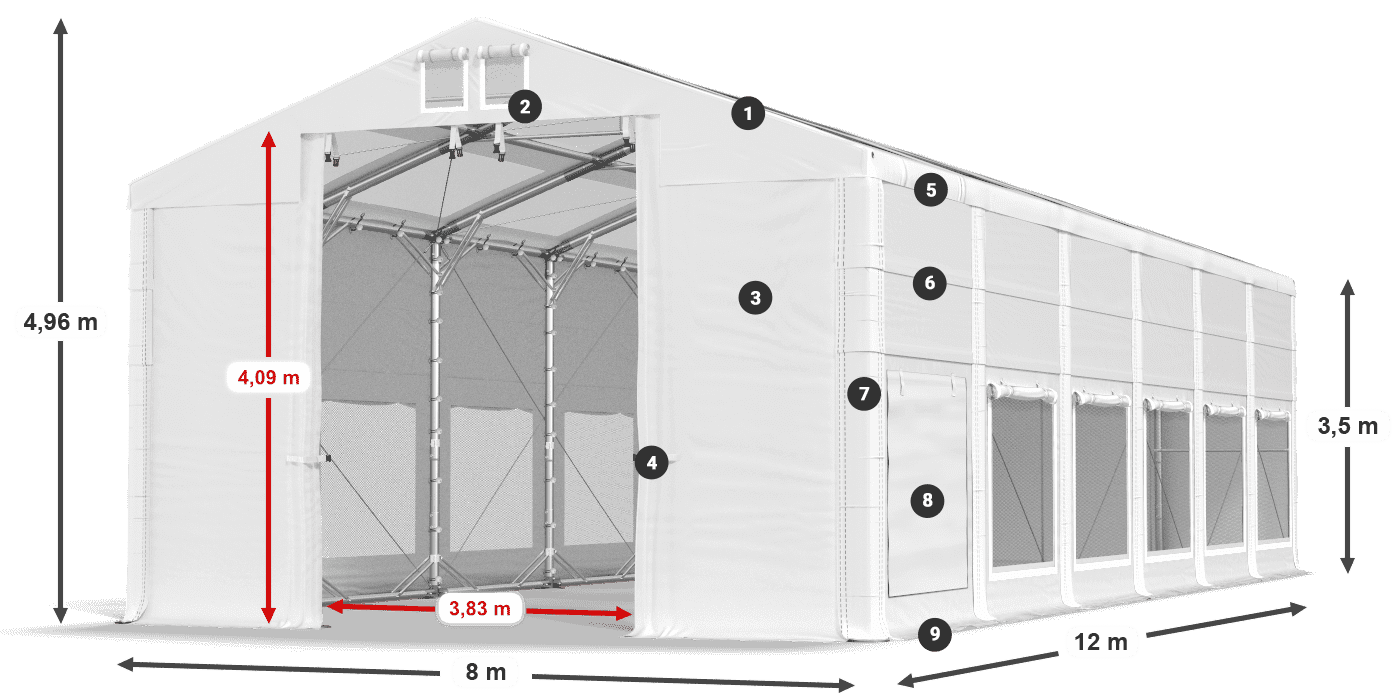 Roof: MS 580 PVC Walls: SD 500 PVC