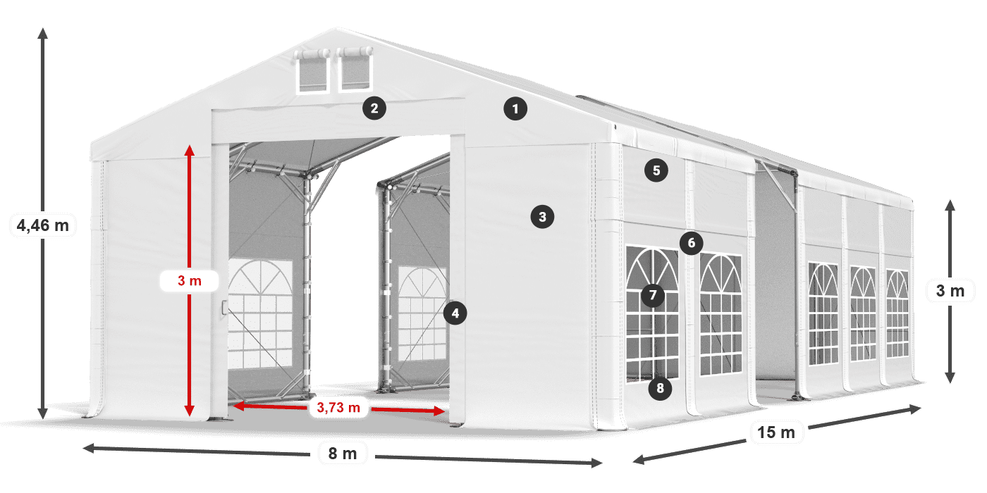 Roof: MS 580 PVC Walls: FR 620 PVC