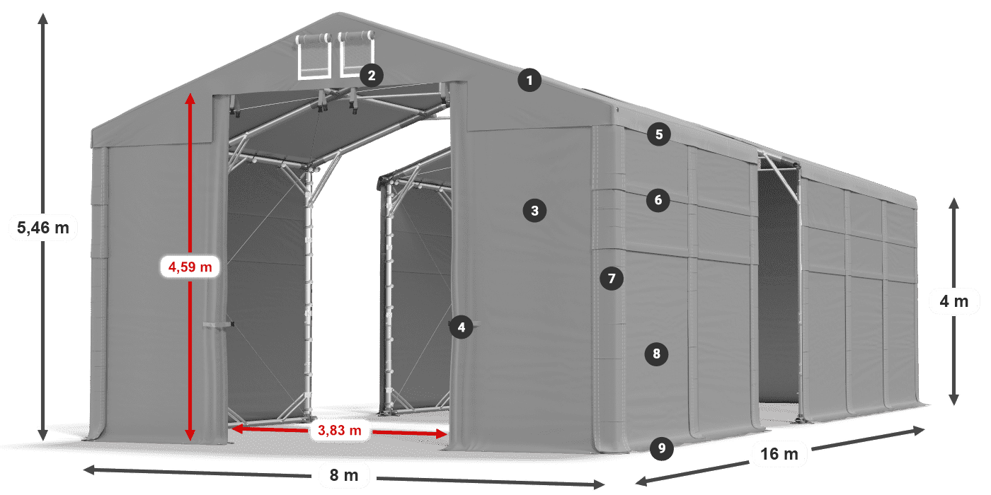 Roof: FR 620 PVC Walls: MS 580 PVC