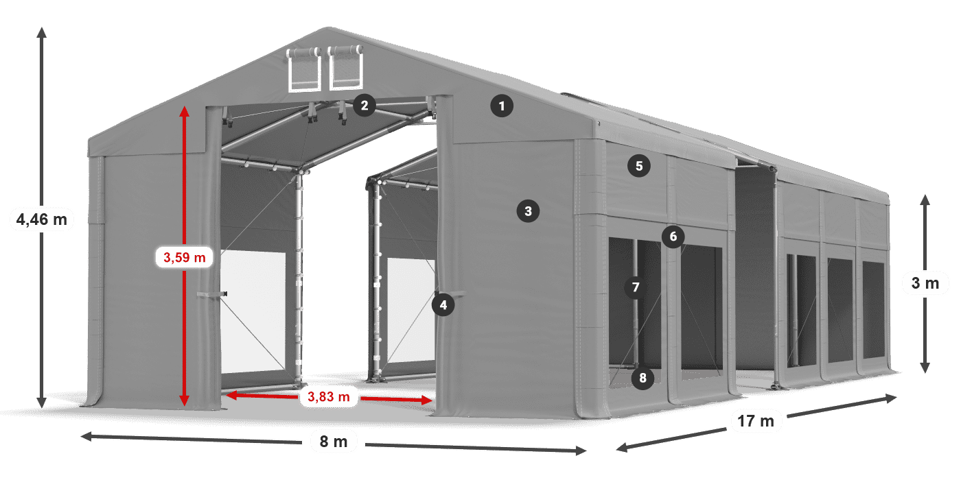 Roof: MS 580 PVC Walls: MS 580 PVC