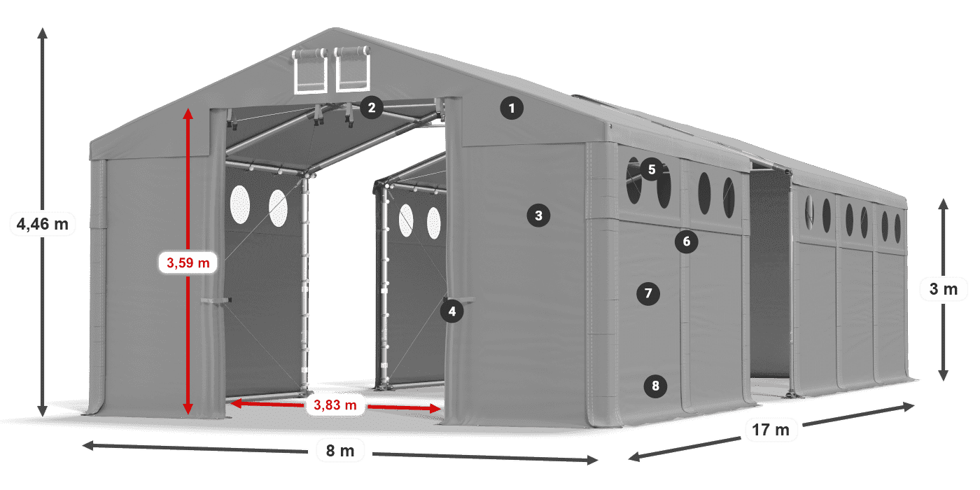 Roof: MS 580 PVC Walls: SD 500 PVC
