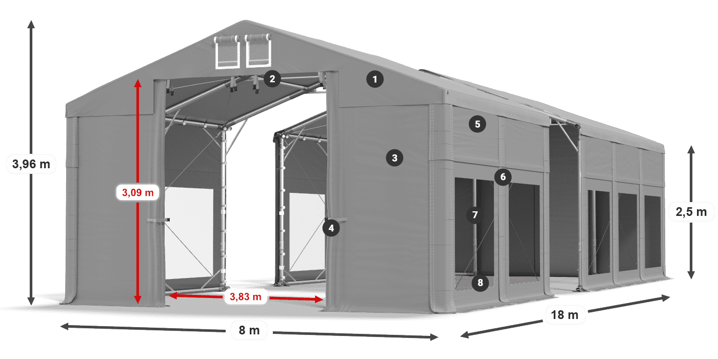 Roof: FR 620 PVC Walls: MS 580 PVC