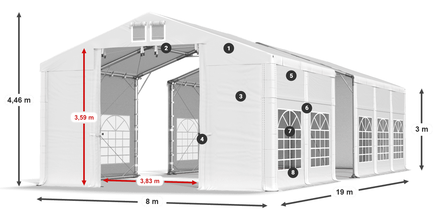 Roof: FR 620 PVC Walls: SD 500 PVC