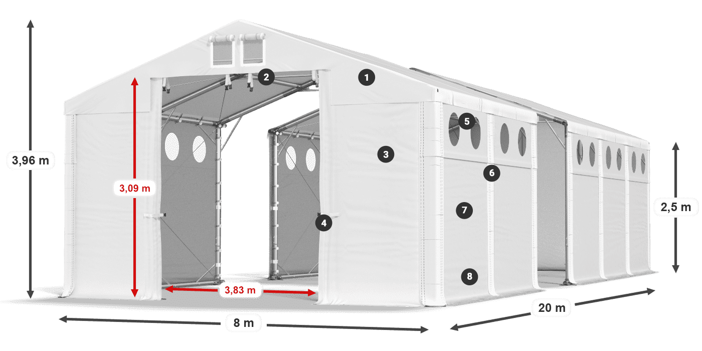 Roof: SD 560 PVC Walls: MS 580 PVC