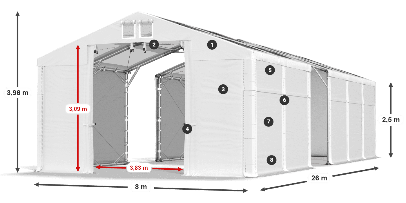 Roof: MS 580 PVC Walls: SD 500 PVC