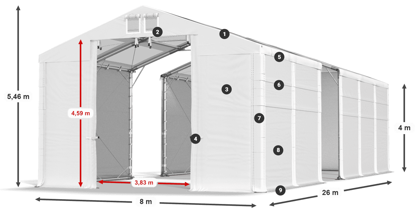 Roof: MS 580 PVC Walls: SD 500 PVC