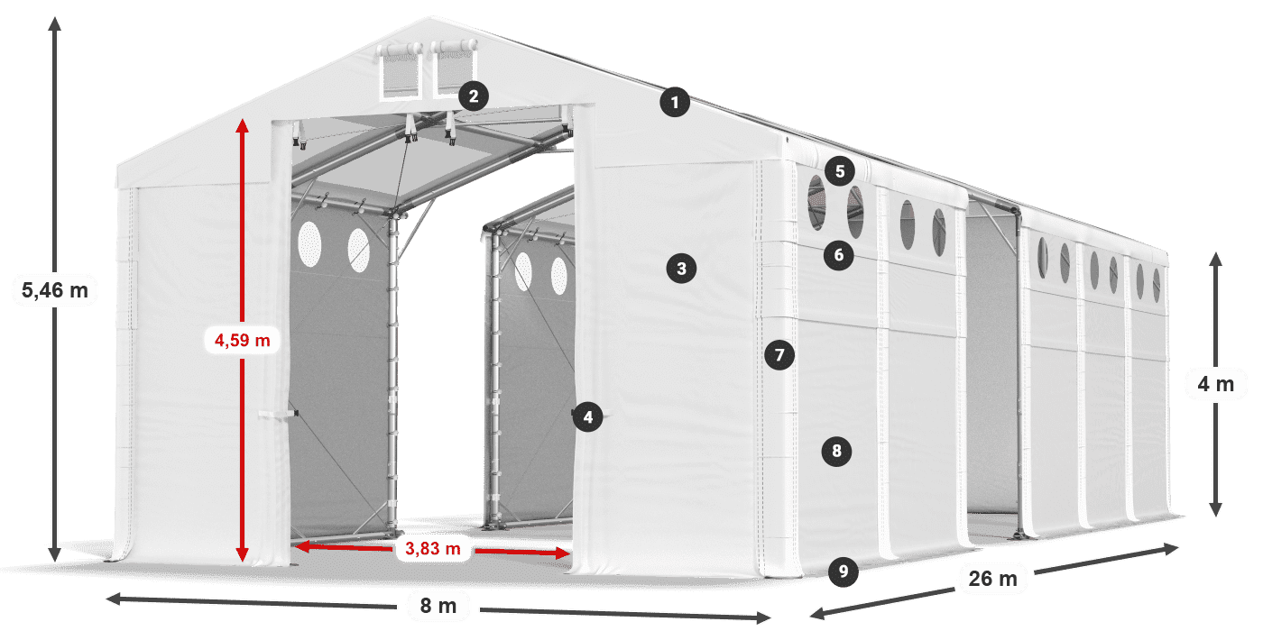 Roof: MS 580 PVC Walls: SD 500 PVC